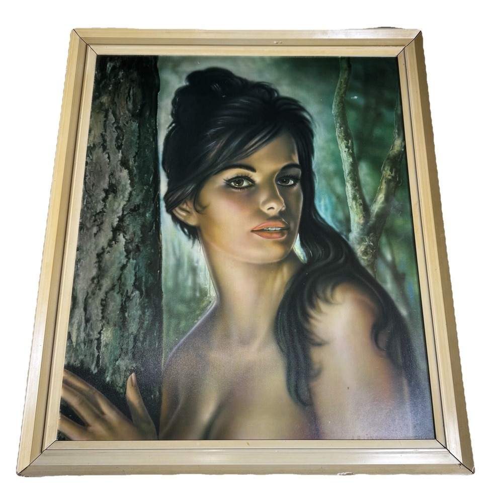 Vintage 1960s JH Lynch SIGNED Framed Tina Print Kitschy Collectible Original